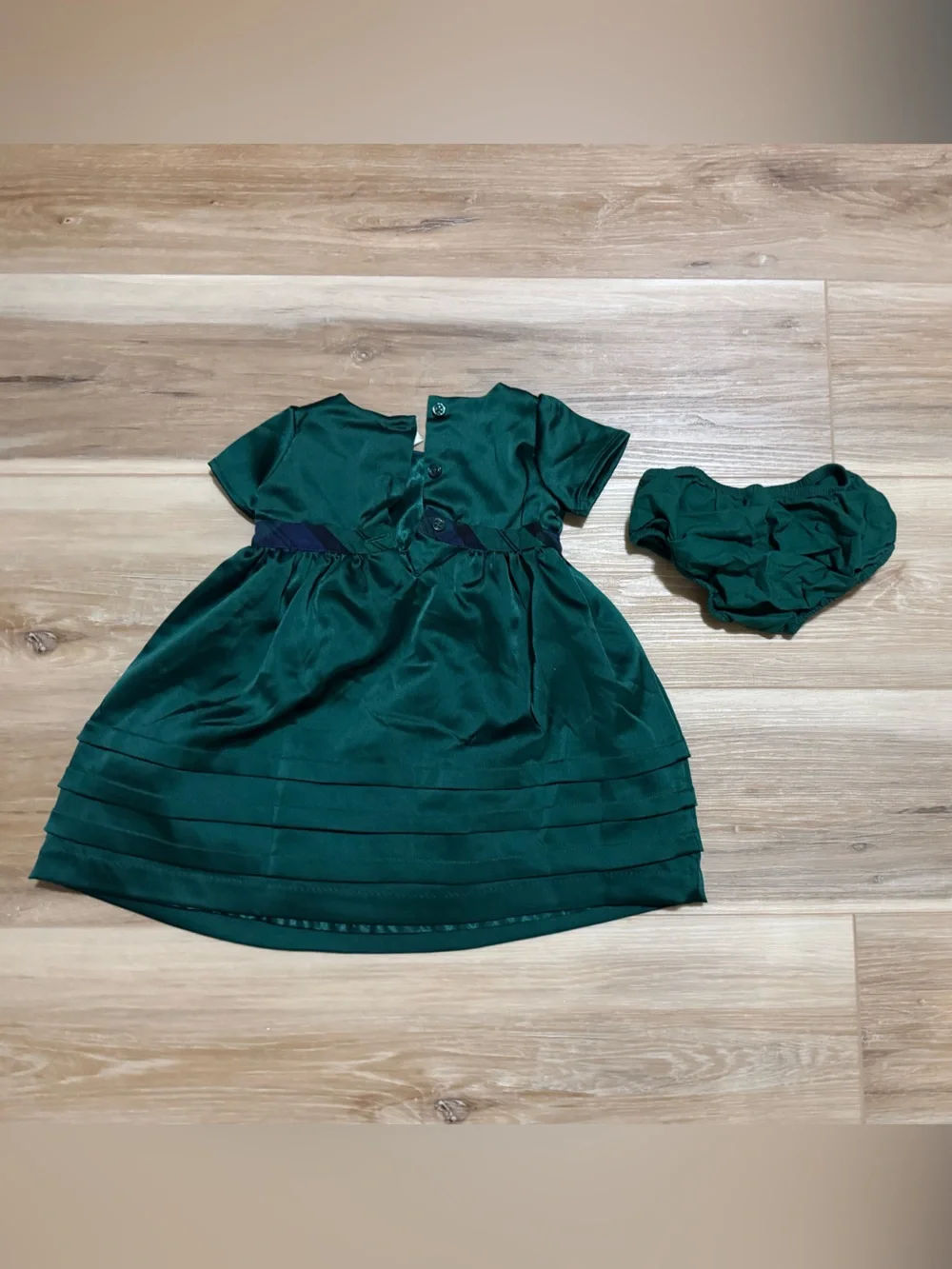 Gymboree dark green satin dress